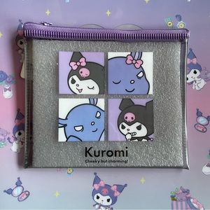 Kuromi Vinyl Zip Bag 5.5 Inches ~ Sanrio Official Cute Kawaii Storage Bag